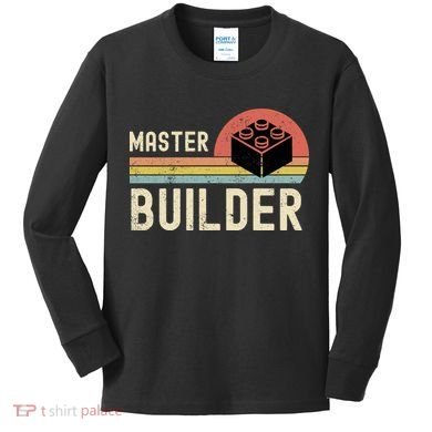 Master Builder Vintage Style Gift Kids Long Sleeve Shirt