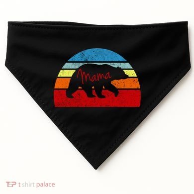 Mama Bear Vintage Retro Gift USA-Made Doggie Bandana