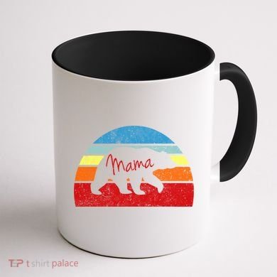 Mama Bear Vintage Retro Gift Coffee Mug back