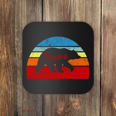 Mama Bear Vintage Retro Gift Coaster