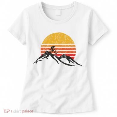 Mountain Bike Vintage Sunset Design Graphic Women's T-Shirt