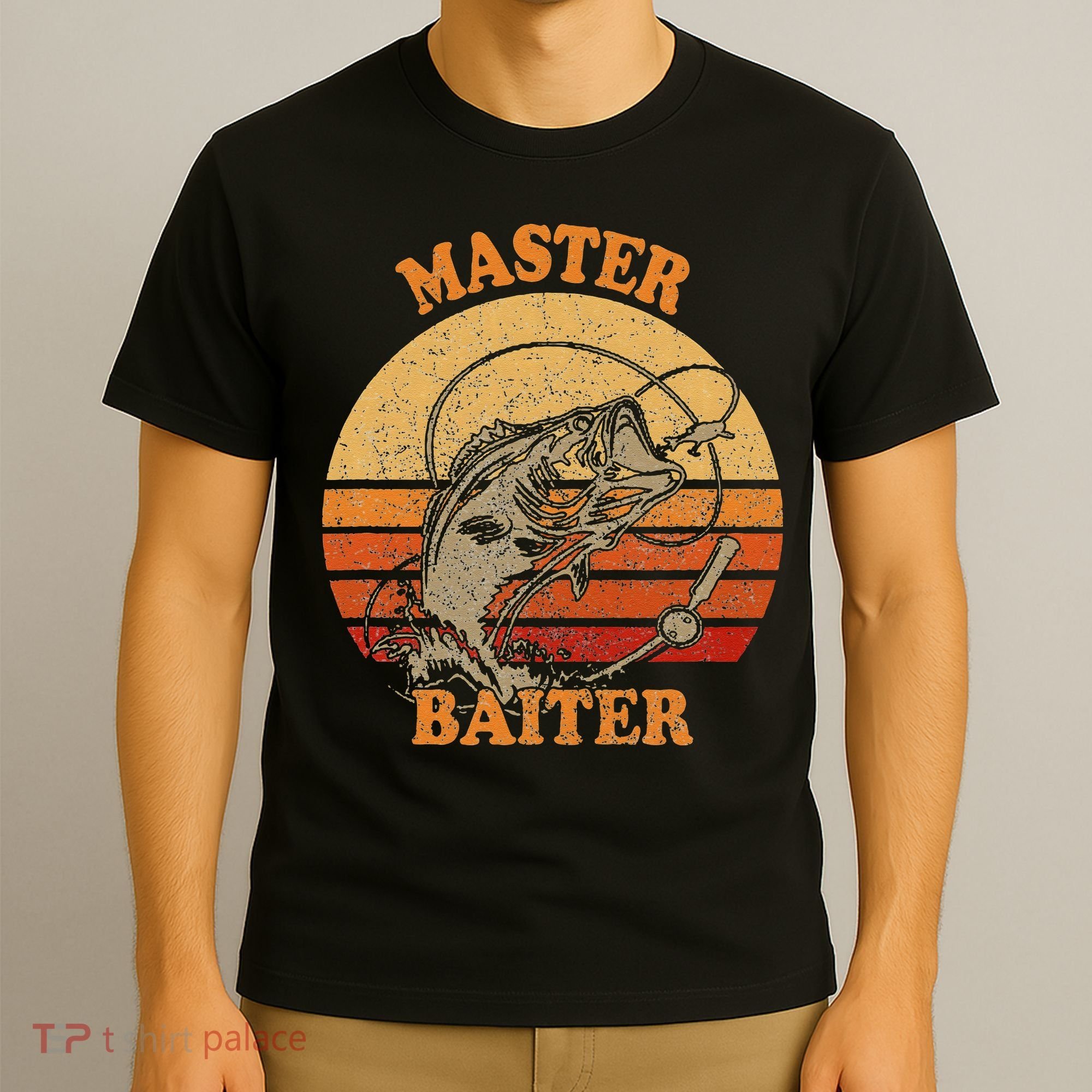 Master Baiter Vintage Bass Fishing Funny Camping T-Shirt