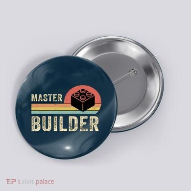 Master Builder Vintage Style Lego Gift Button
