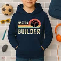 Master Builder Vintage Style Lego Gift Kids Hoodie thumb 2
