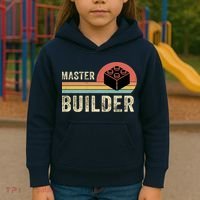 Master Builder Vintage Style Lego Gift Kids Hoodie thumb 3