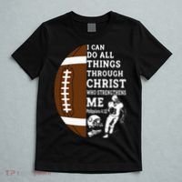 Motivational Bible Verse Christian Gifts Football T-Shirt thumb 5