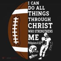 Motivational Bible Verse Christian Gifts Football T-Shirt thumb 7