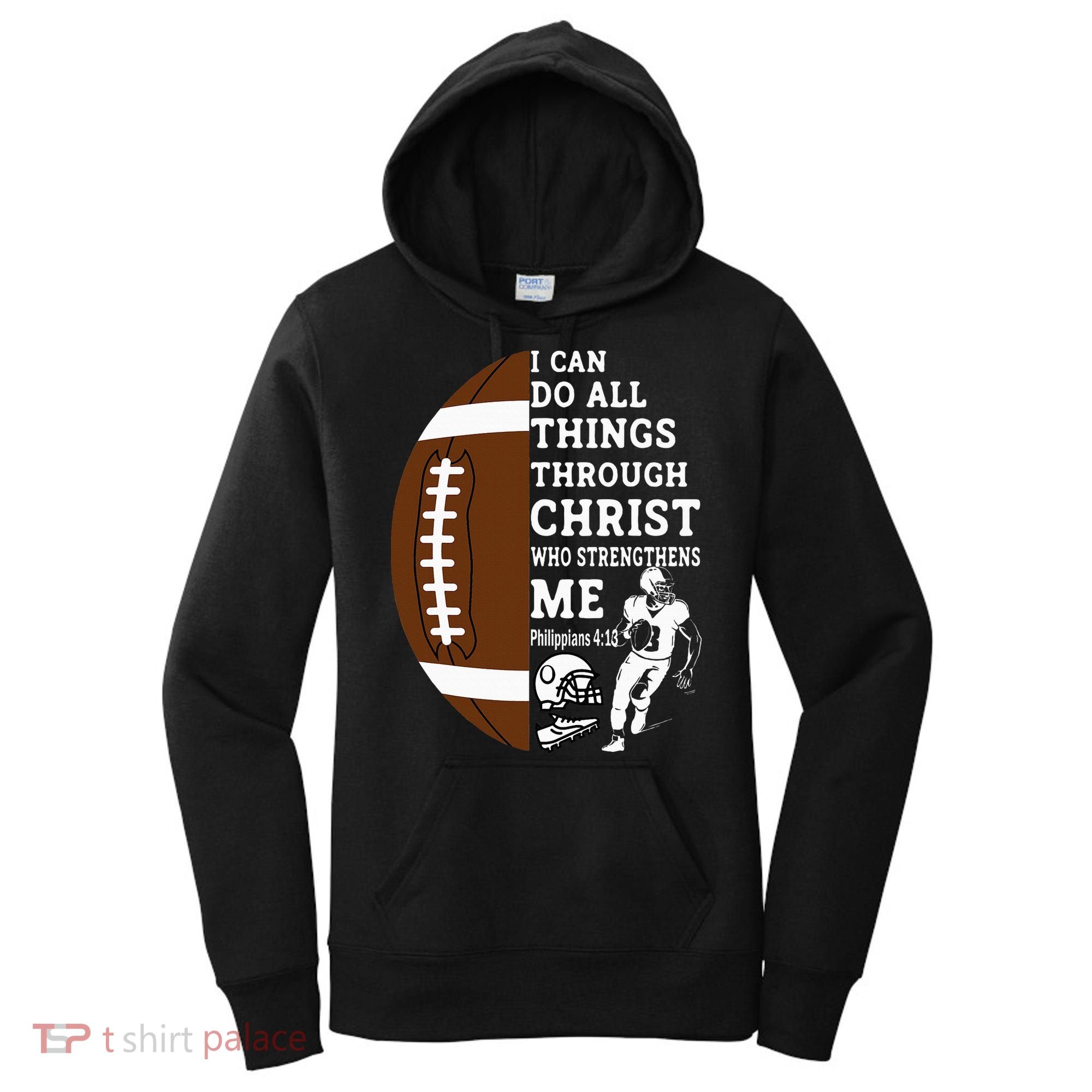 Motivational Bible Verse Christian Gifts Football Women's Hoodie