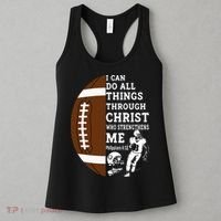 Motivational Bible Verse Christian Gifts Football Women's Tank Top thumb 3