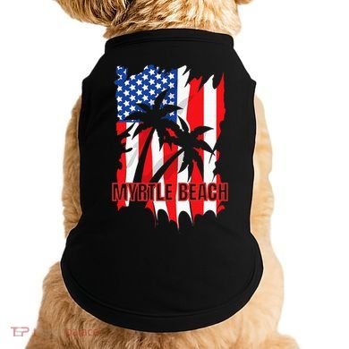Myrtle Beach Vacation American Flag Doggie Tank