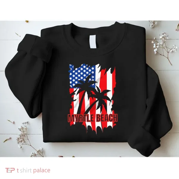 Myrtle Beach Vacation American Flag Sweatshirt