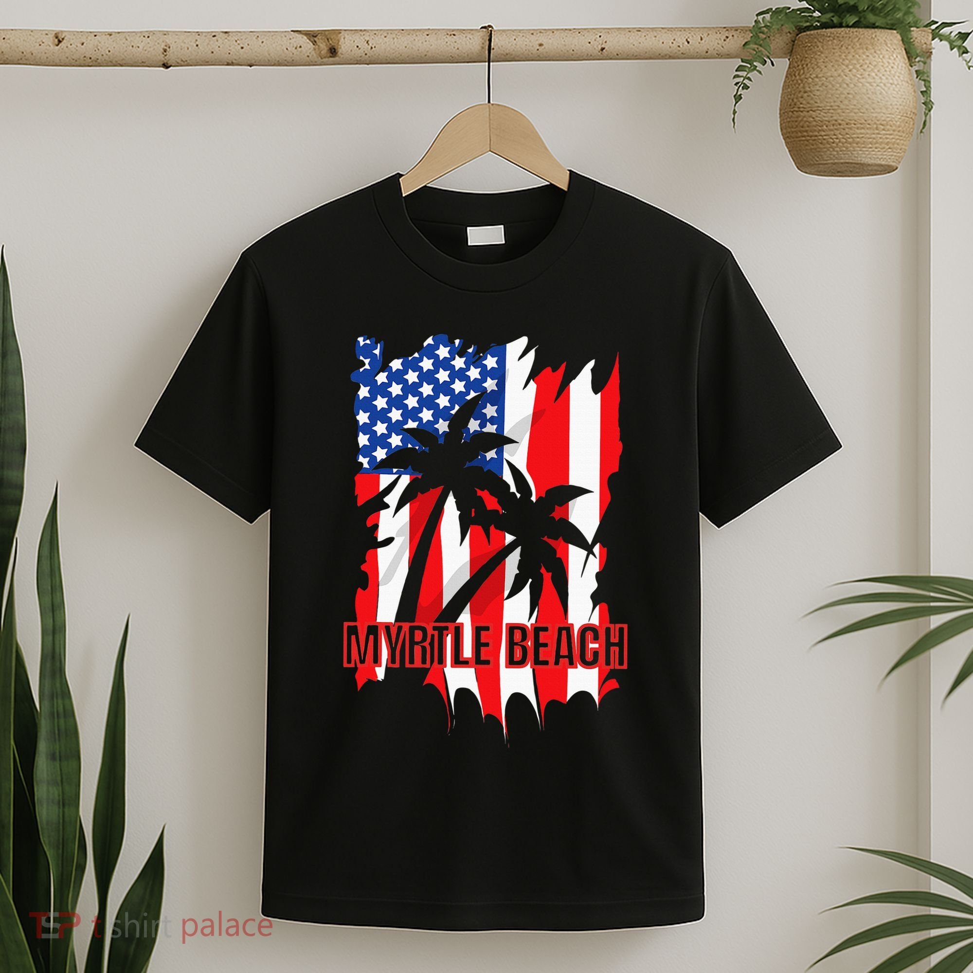 Myrtle Beach Vacation American Flag T-Shirt