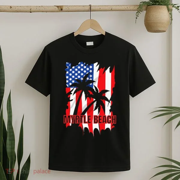 Myrtle Beach Vacation American Flag T-Shirt