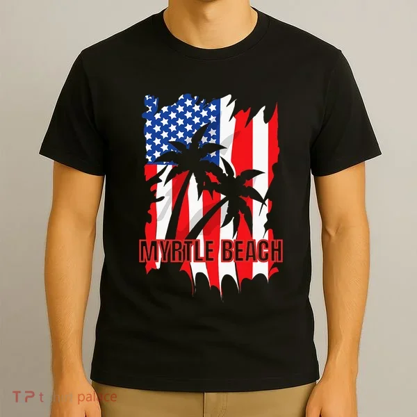 Myrtle Beach Vacation American Flag T-Shirt