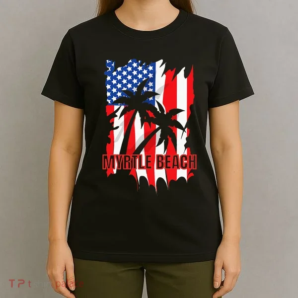 Myrtle Beach Vacation American Flag T-Shirt