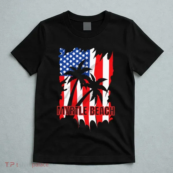 Myrtle Beach Vacation American Flag T-Shirt
