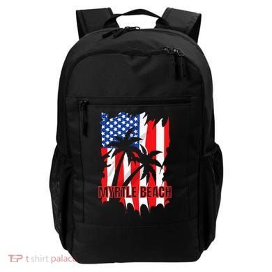 Myrtle Beach Vacation American Flag Backpack