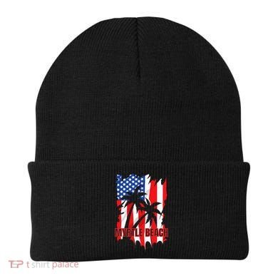 Myrtle Beach Vacation American Flag Beanie