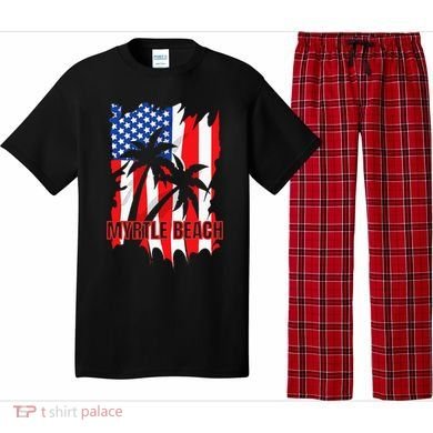 Myrtle Beach Vacation American Flag Pajama Set