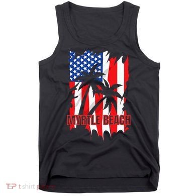 Myrtle Beach Vacation American Flag Tank Top