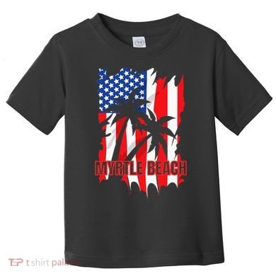 Myrtle Beach Vacation American Flag Toddler T-Shirt