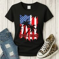 Myrtle Beach Vacation American Flag Women's T-Shirt thumb 3