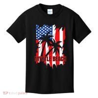 Myrtle Beach Vacation American Flag Kids T-Shirt thumb 0