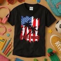 Myrtle Beach Vacation American Flag Kids T-Shirt thumb 3