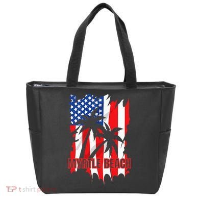 Myrtle Beach Vacation American Flag Tote Bag