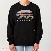 Montana Bear With Glacier National Park Lake Image Souvenir Women's Sweatshirt thumb 0