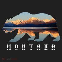 Montana Bear With Glacier National Park Lake Image Souvenir Women's Sweatshirt thumb 2
