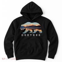 Montana Bear With Glacier National Park Lake Image Souvenir Hoodie thumb 0