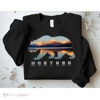 Montana Bear With Glacier National Park Lake Image Souvenir Sweatshirt thumb 2