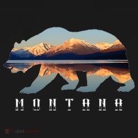 Montana Bear With Glacier National Park Lake Image Souvenir Sweatshirt thumb 3