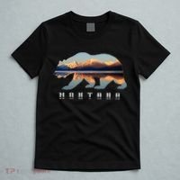 Montana Bear With Glacier National Park Lake Image Souvenir T-Shirt thumb 5