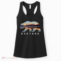 Montana Bear With Glacier National Park Lake Image Souvenir Women's Tank Top thumb 0
