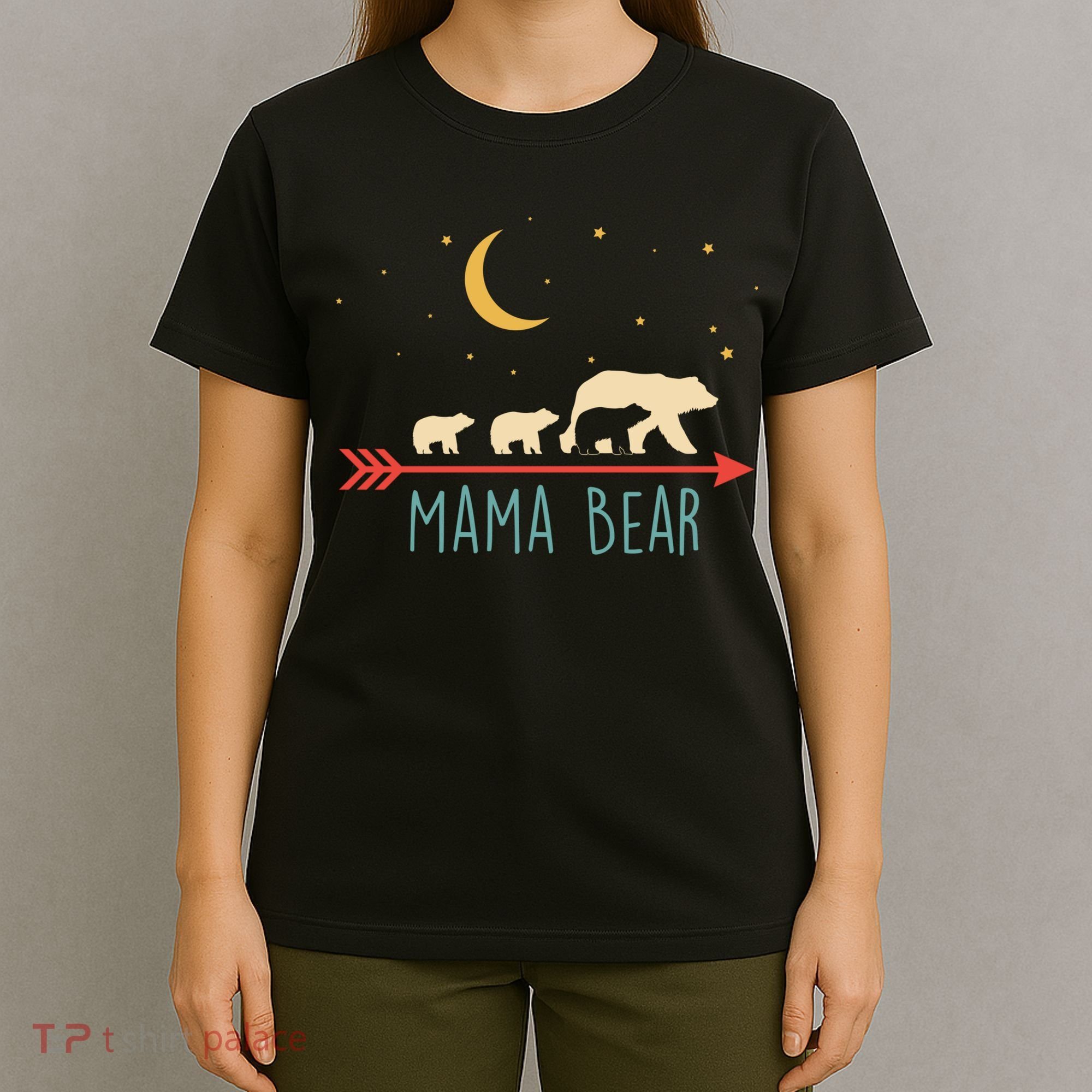 Mama Bear With 3 Cubs Hoodie Mama Bear Hooded T-Shirt