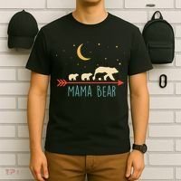 Mama Bear With 3 Cubs Hoodie Mama Bear Hooded T-Shirt thumb 6