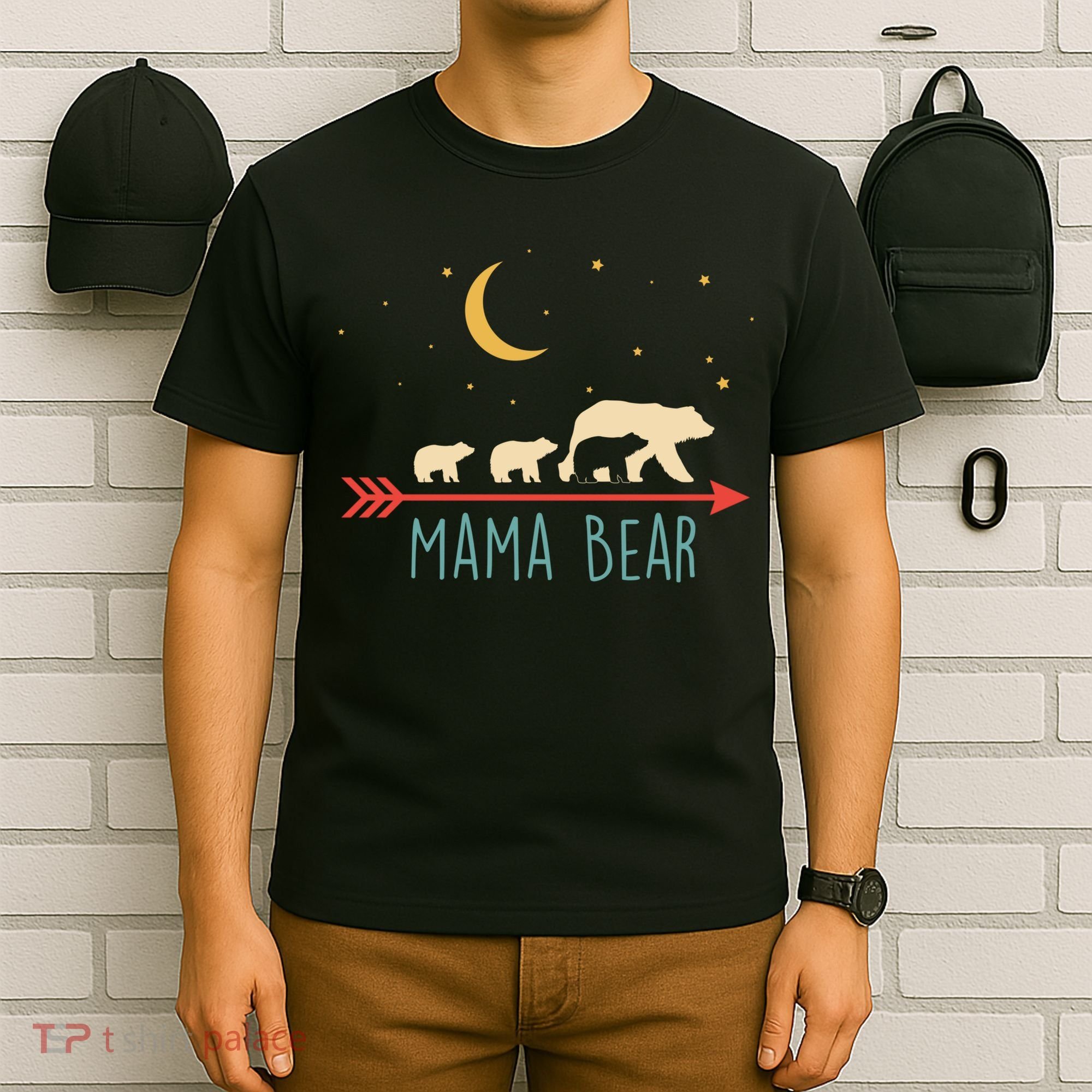 Mama Bear With 3 Cubs Hoodie Mama Bear Hooded T-Shirt