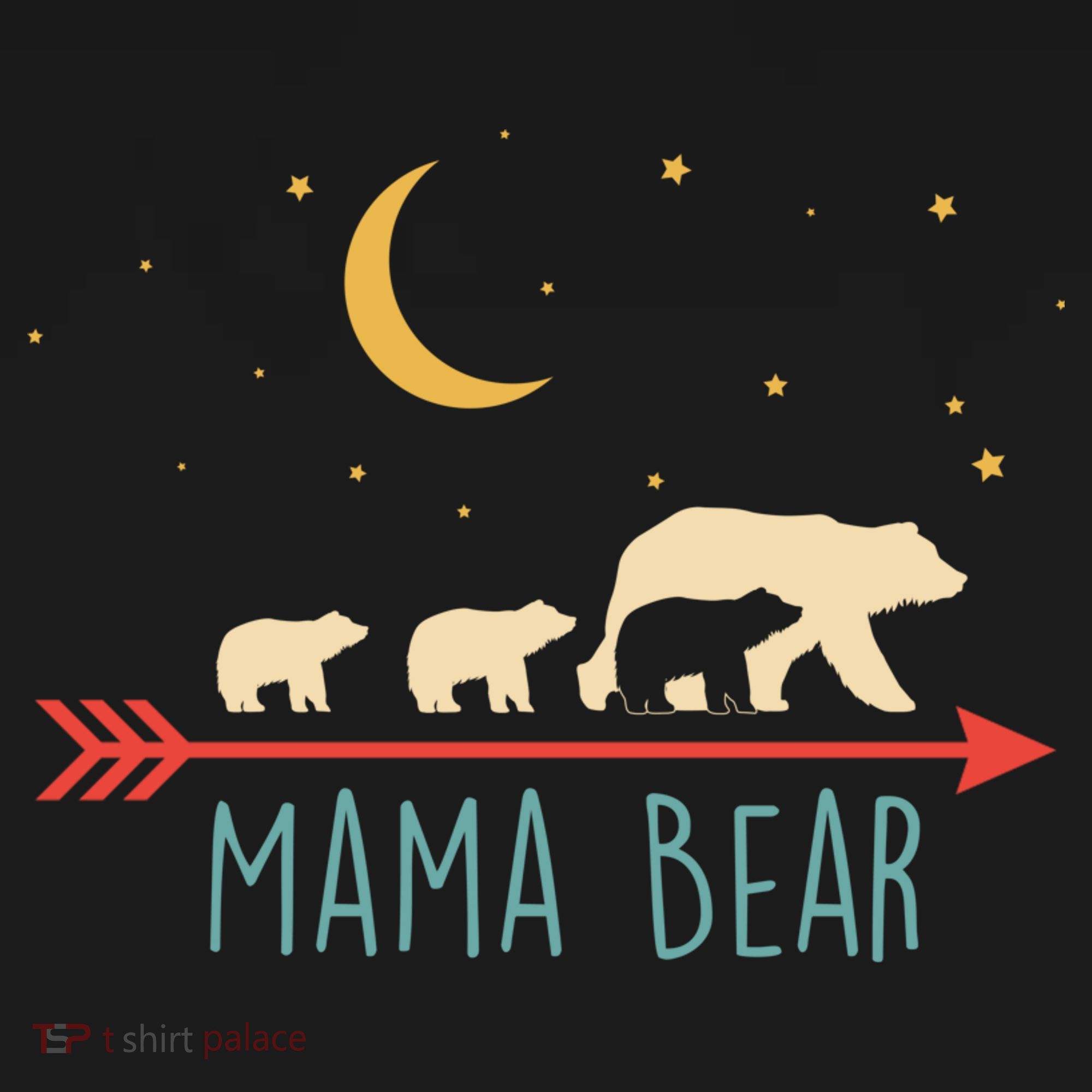 Mama Bear With 3 Cubs Hoodie Mama Bear Hooded T-Shirt