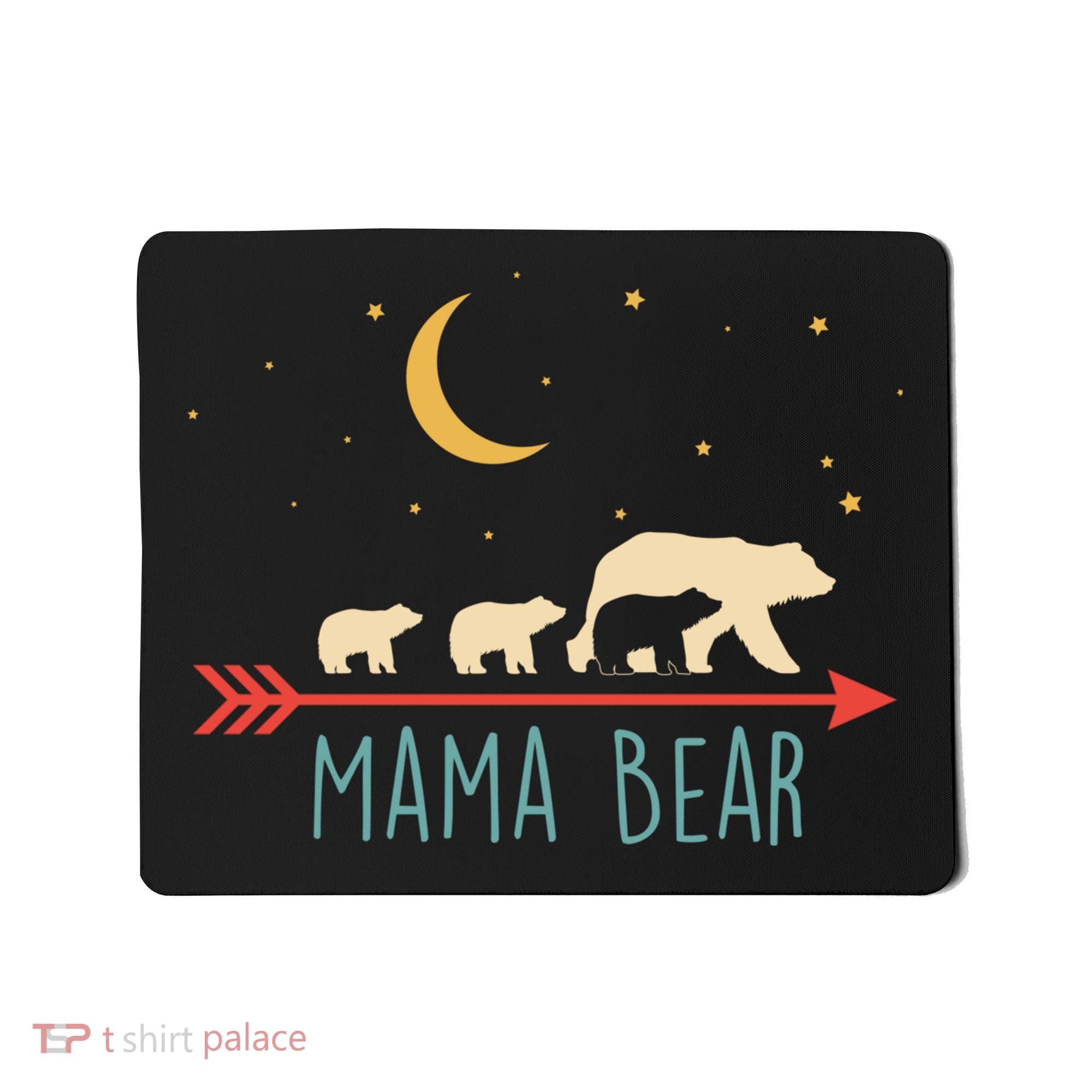 Mama Bear With 3 Cubs Hoodie Mama Bear Hooded Mousepad