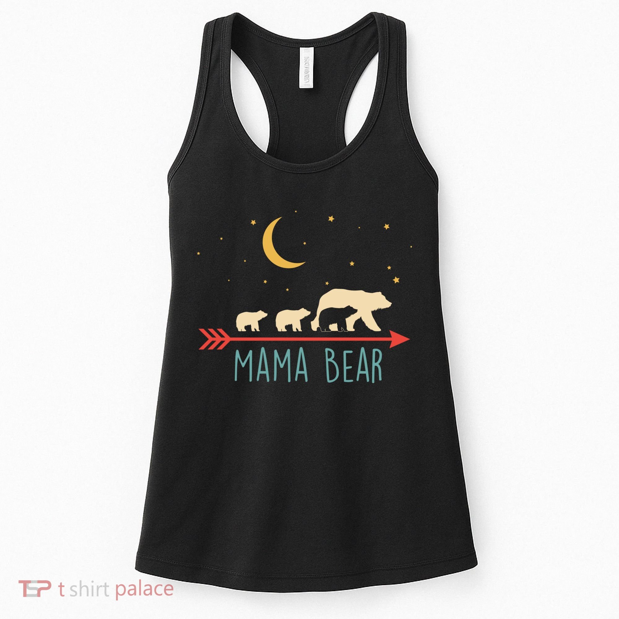 Mama Bear With 3 Cubs Hoodie Mama Bear Hooded Women's Tank Top