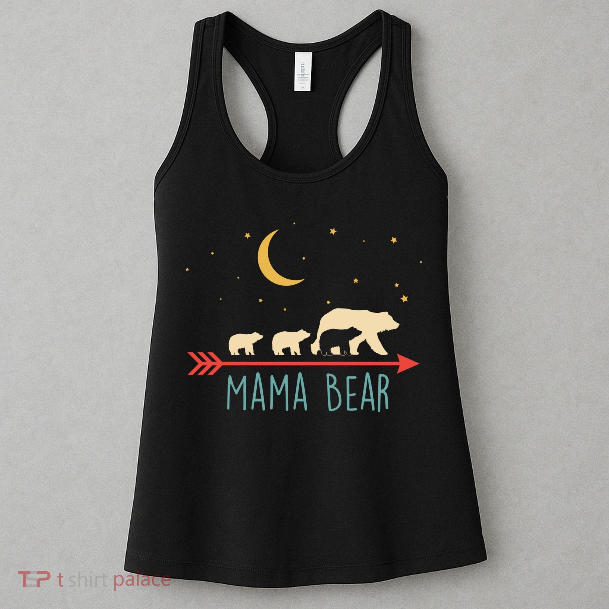 Mama Bear With 3 Cubs Hoodie Mama Bear Hooded Women's Tank Top