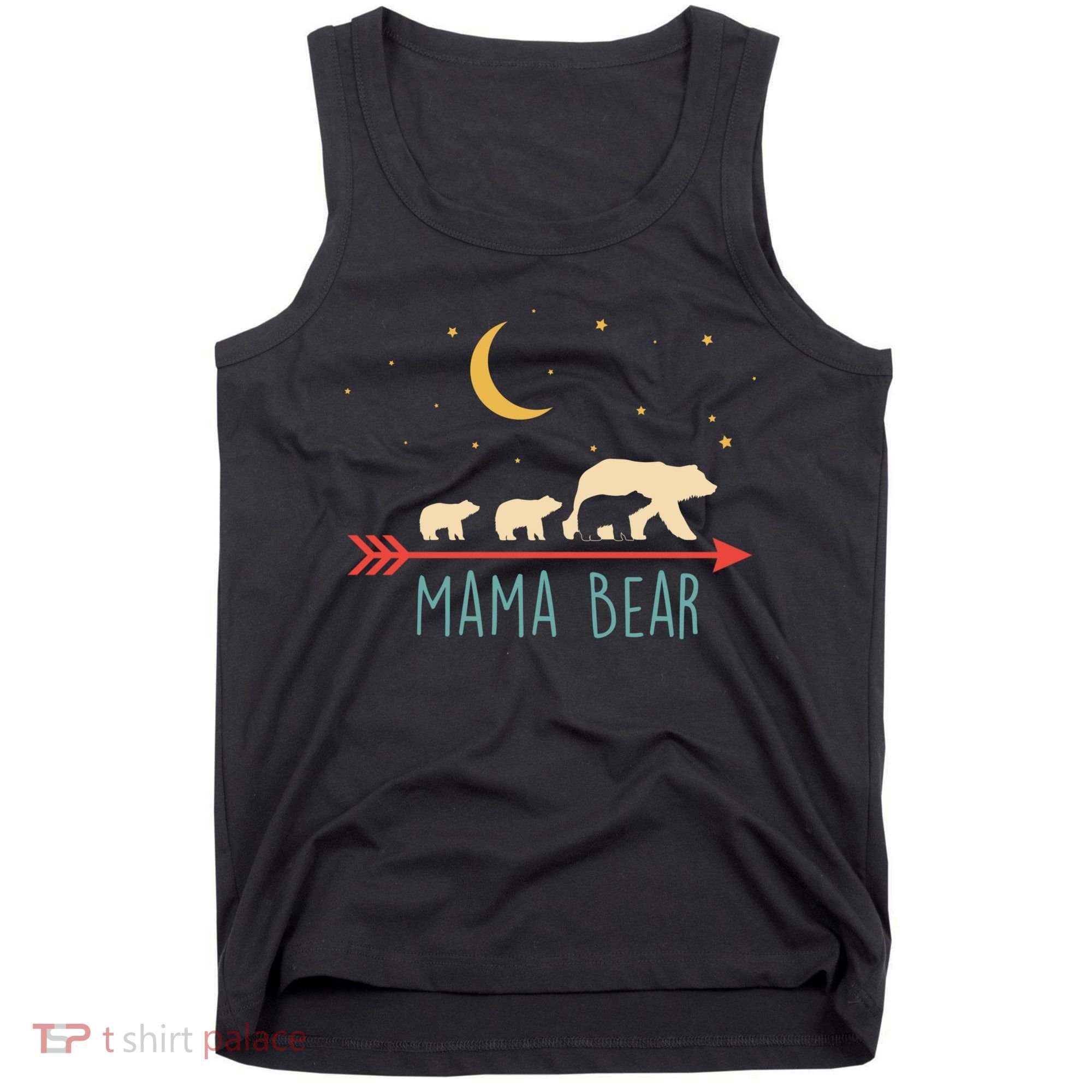Mama Bear With 3 Cubs Hoodie Mama Bear Hooded Tank Top