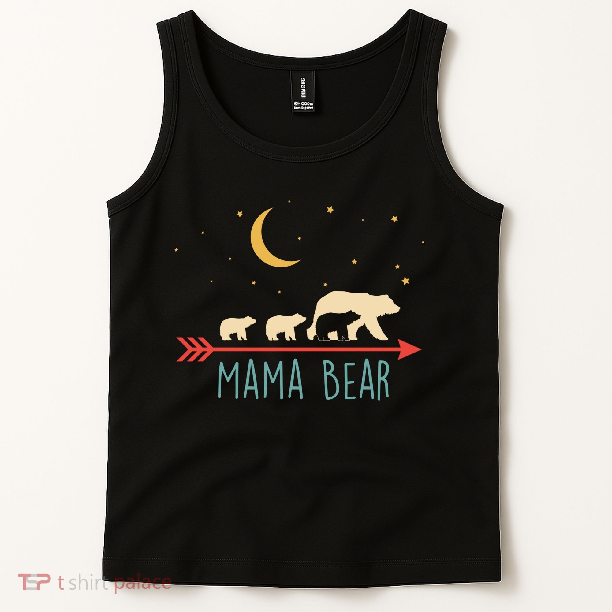 Mama Bear With 3 Cubs Hoodie Mama Bear Hooded Tank Top