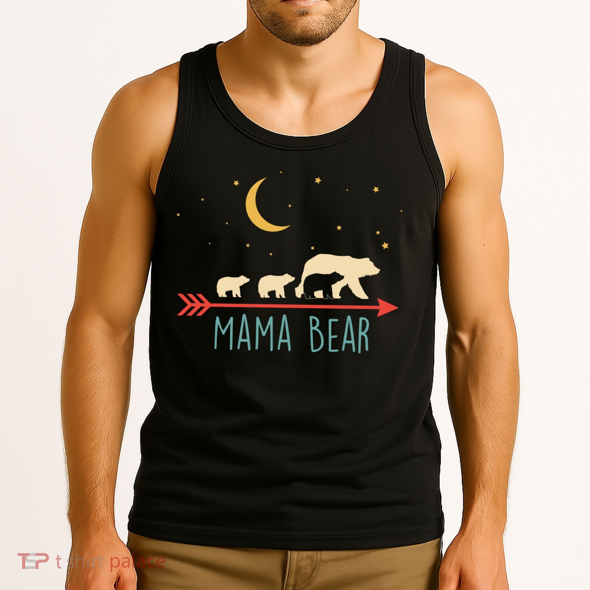 Mama Bear With 3 Cubs Hoodie Mama Bear Hooded Tank Top