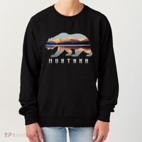 Montana Bear With Glacier National Park Lake Image Souvenir Women's Sweatshirt thumb 0