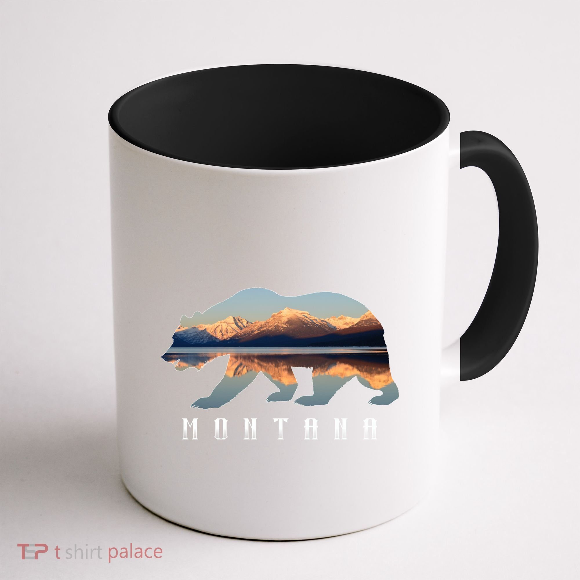 Montana Bear With Glacier National Park Lake Image Souvenir Coffee Mug