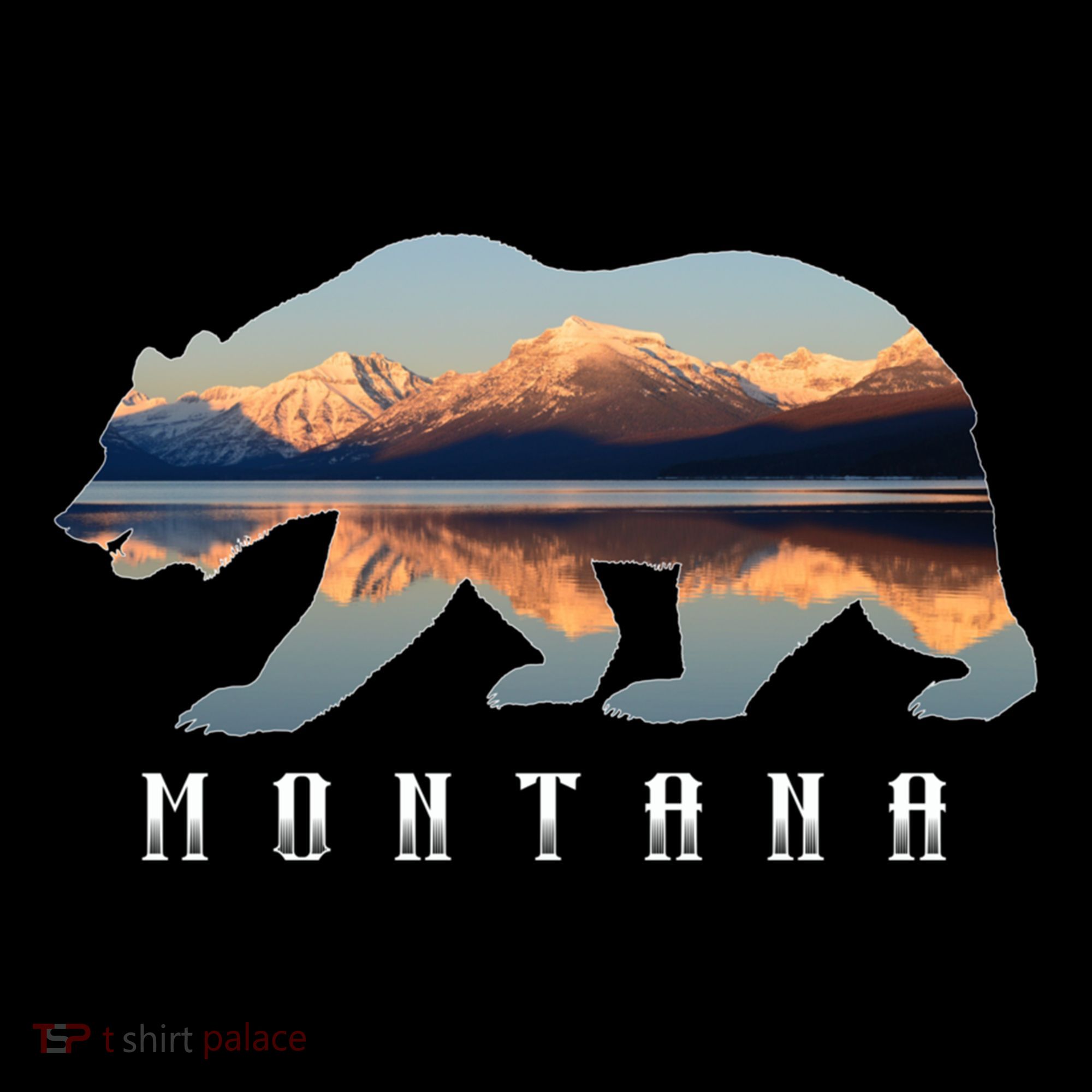 Montana Bear With Glacier National Park Lake Image Souvenir Coffee Mug