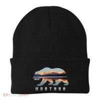 Montana Bear With Glacier National Park Lake Image Souvenir Beanie thumb 0